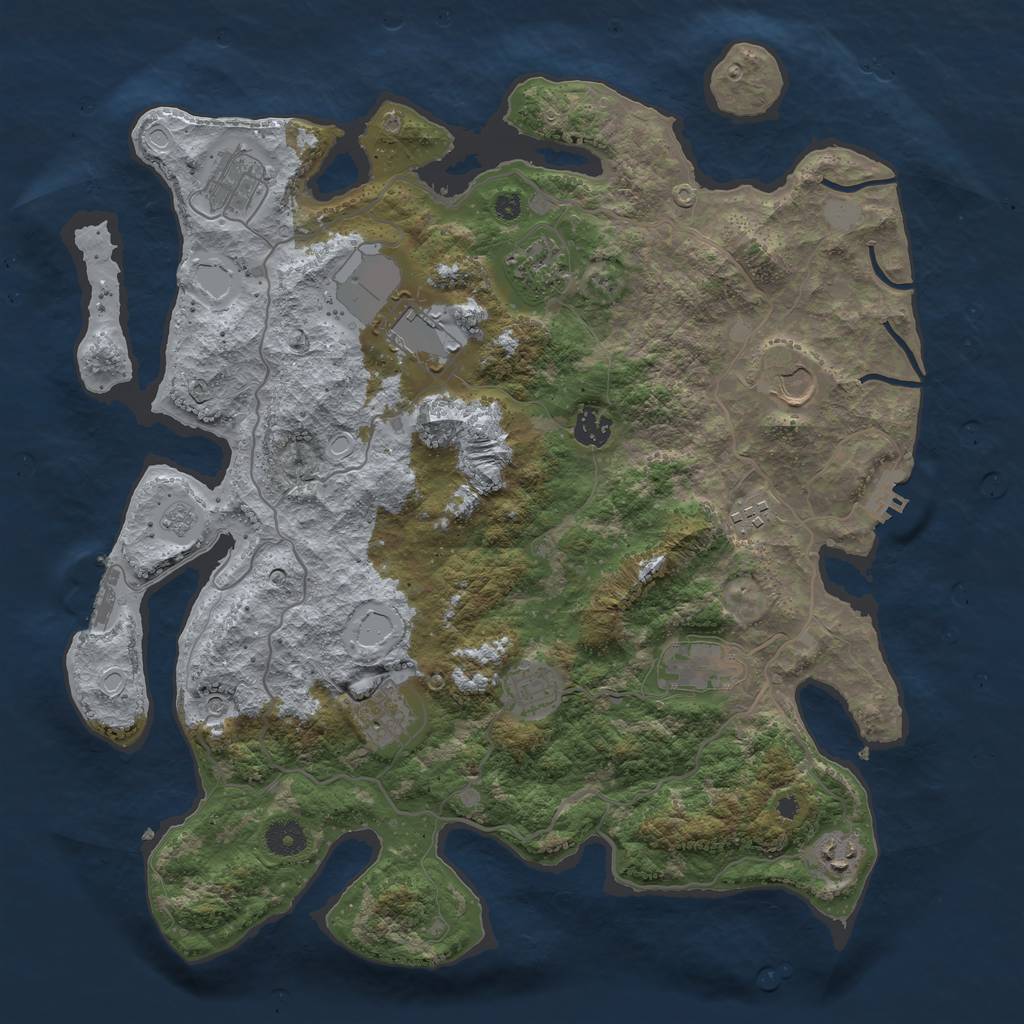 Rust Map: Procedural Map, Size: 4000, Seed: 46506, 19 Monuments