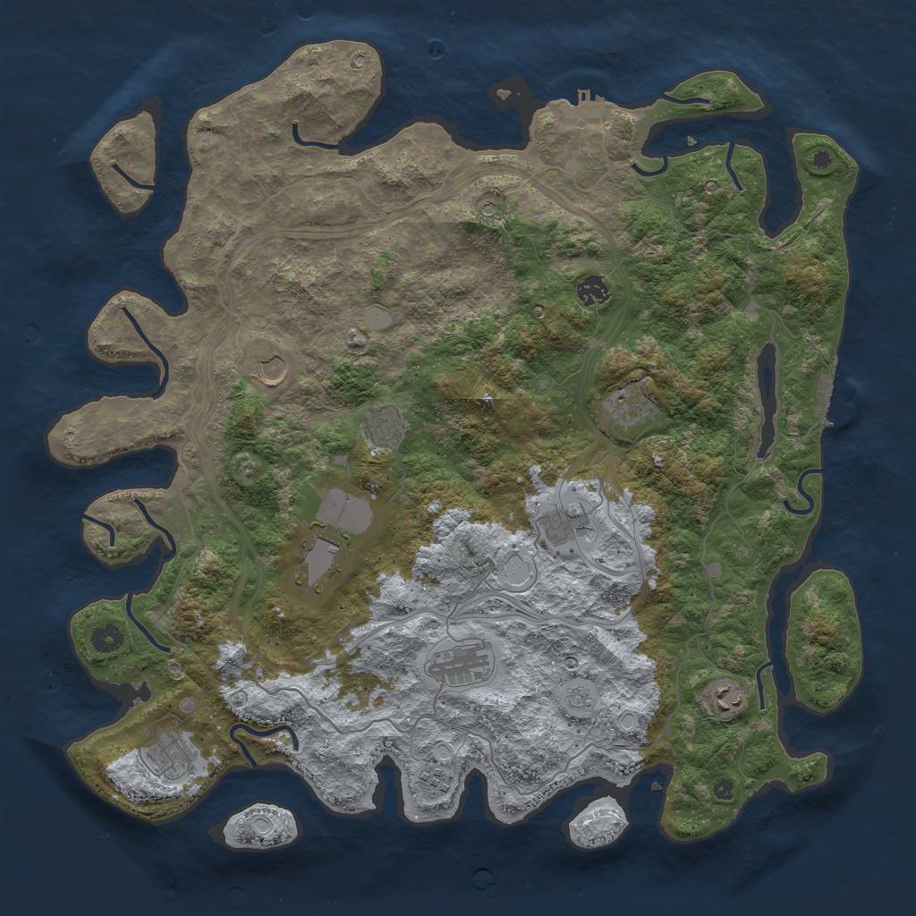 Rust Map: Procedural Map, Size: 4500, Seed: 83940047, 19 Monuments