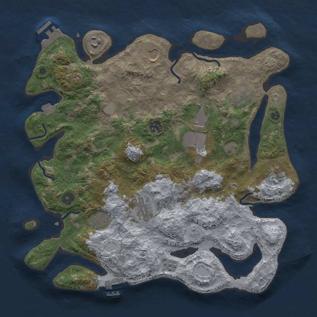 Rust Map: Procedural Map, Size: 3750, Seed: 96589, 15 Monuments