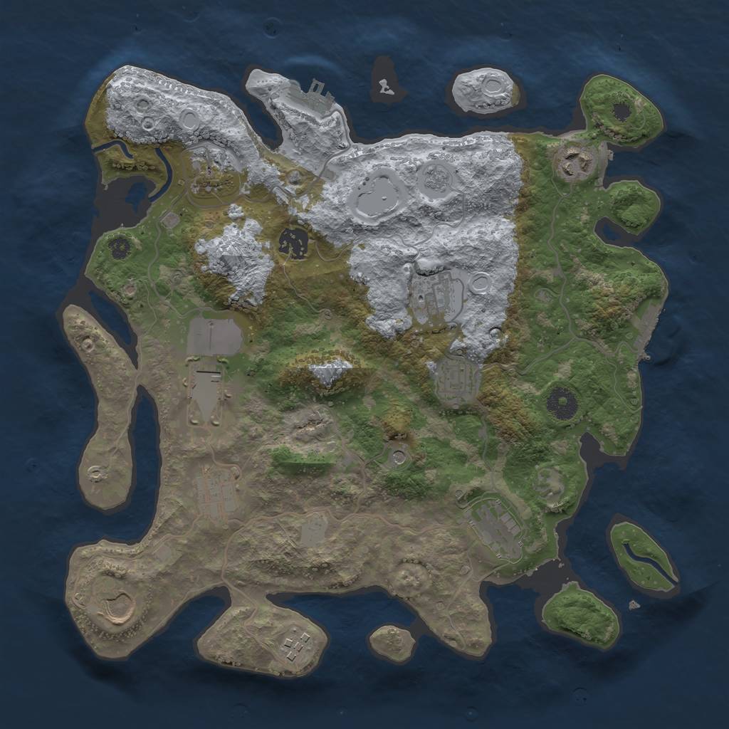 Rust Map: Procedural Map, Size: 3500, Seed: 20220820, 19 Monuments