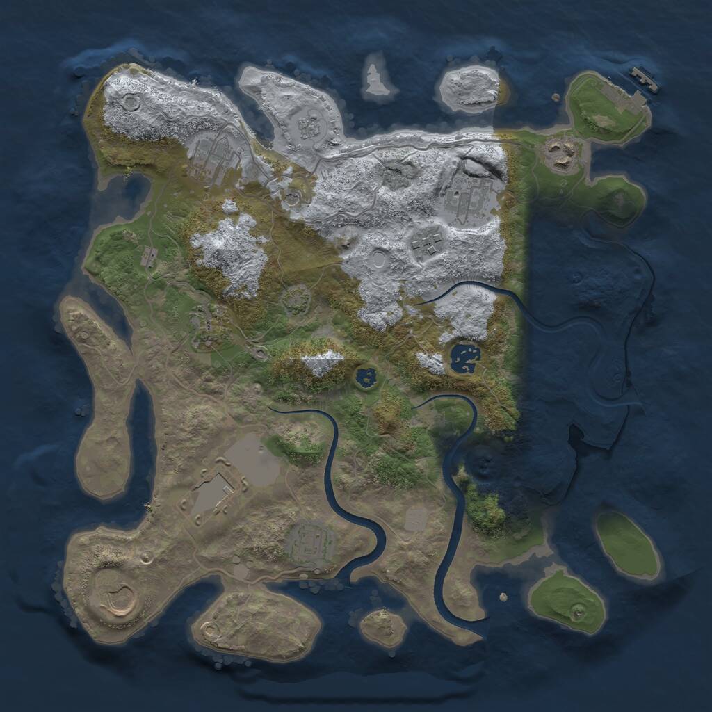 Rust Map: Procedural Map, Size: 3500, Seed: 20220820, 14 Monuments