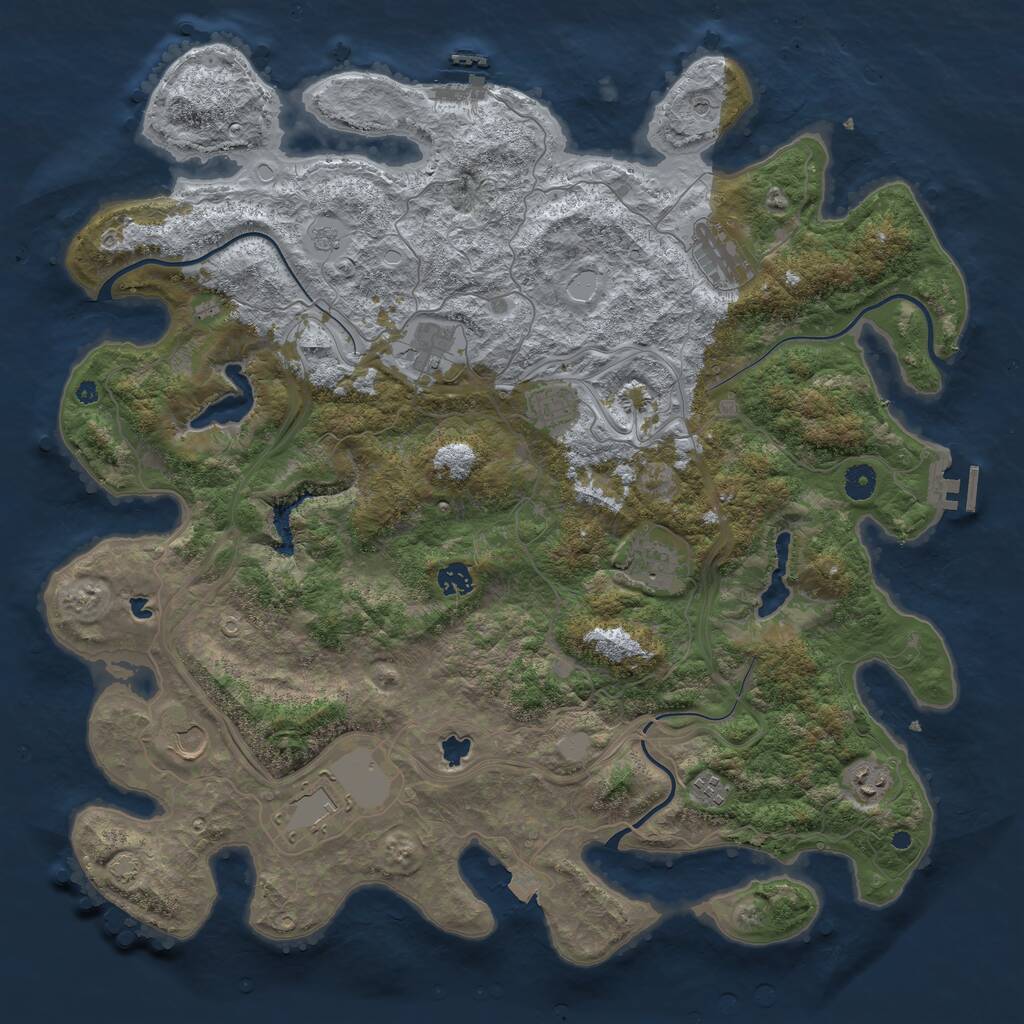 Rust Map: Procedural Map, Size: 4500, Seed: 705167856, 15 Monuments