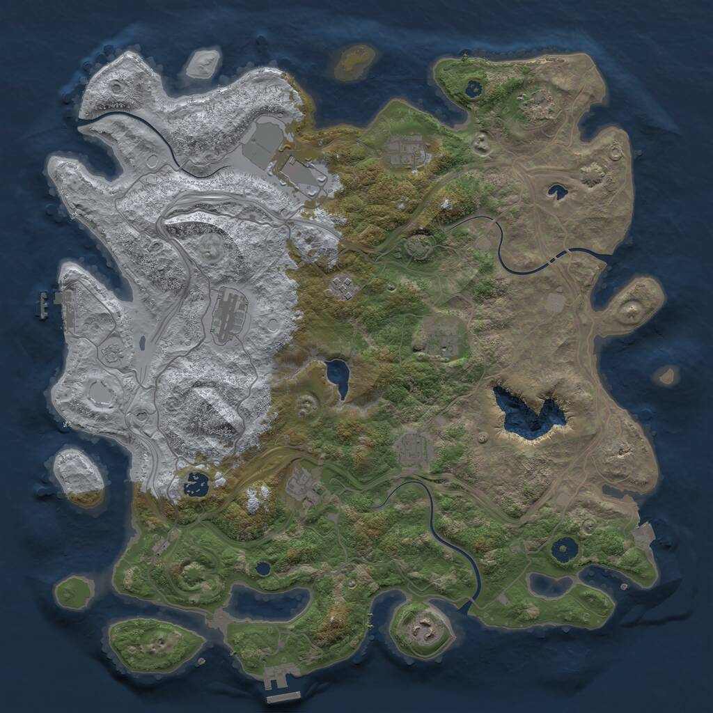 Rust Map: Procedural Map, Size: 4250, Seed: 131403270, 16 Monuments