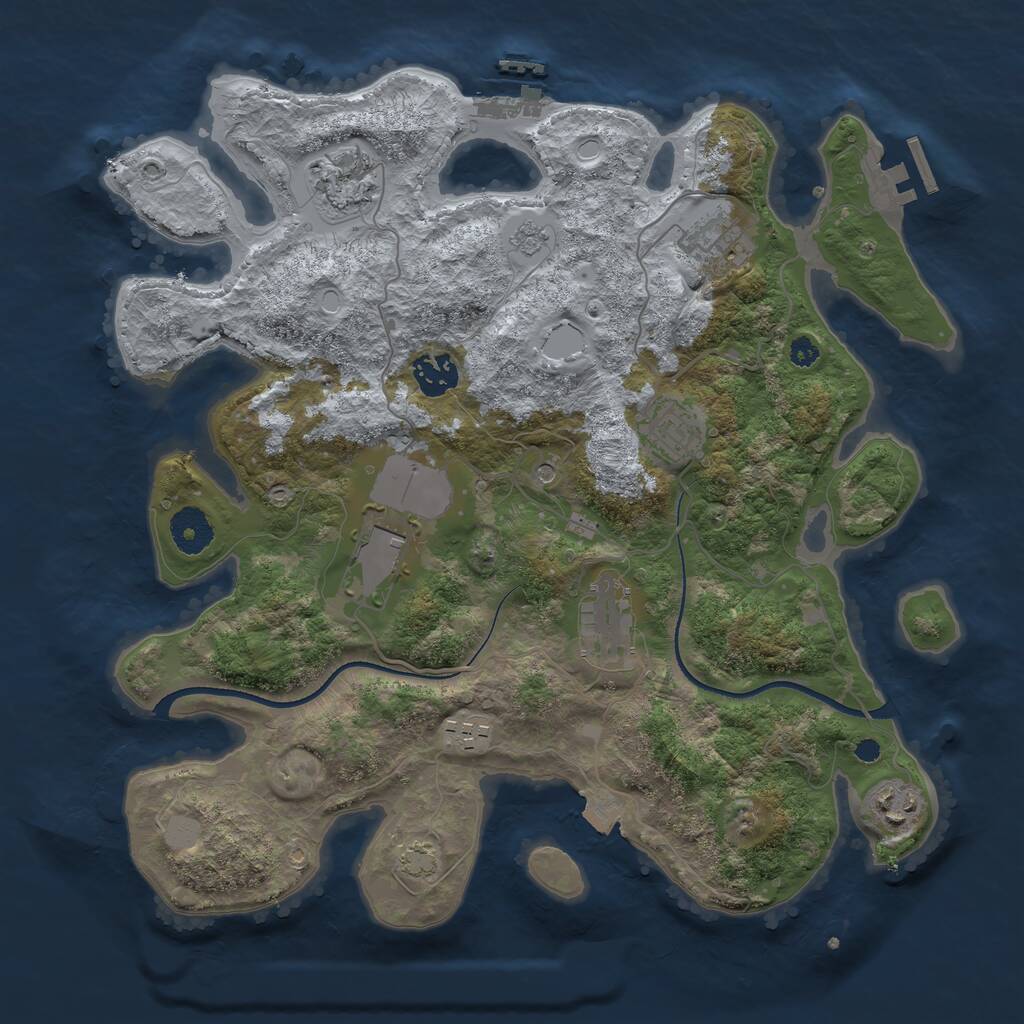 Rust Map: Procedural Map, Size: 3500, Seed: 210155434, 14 Monuments