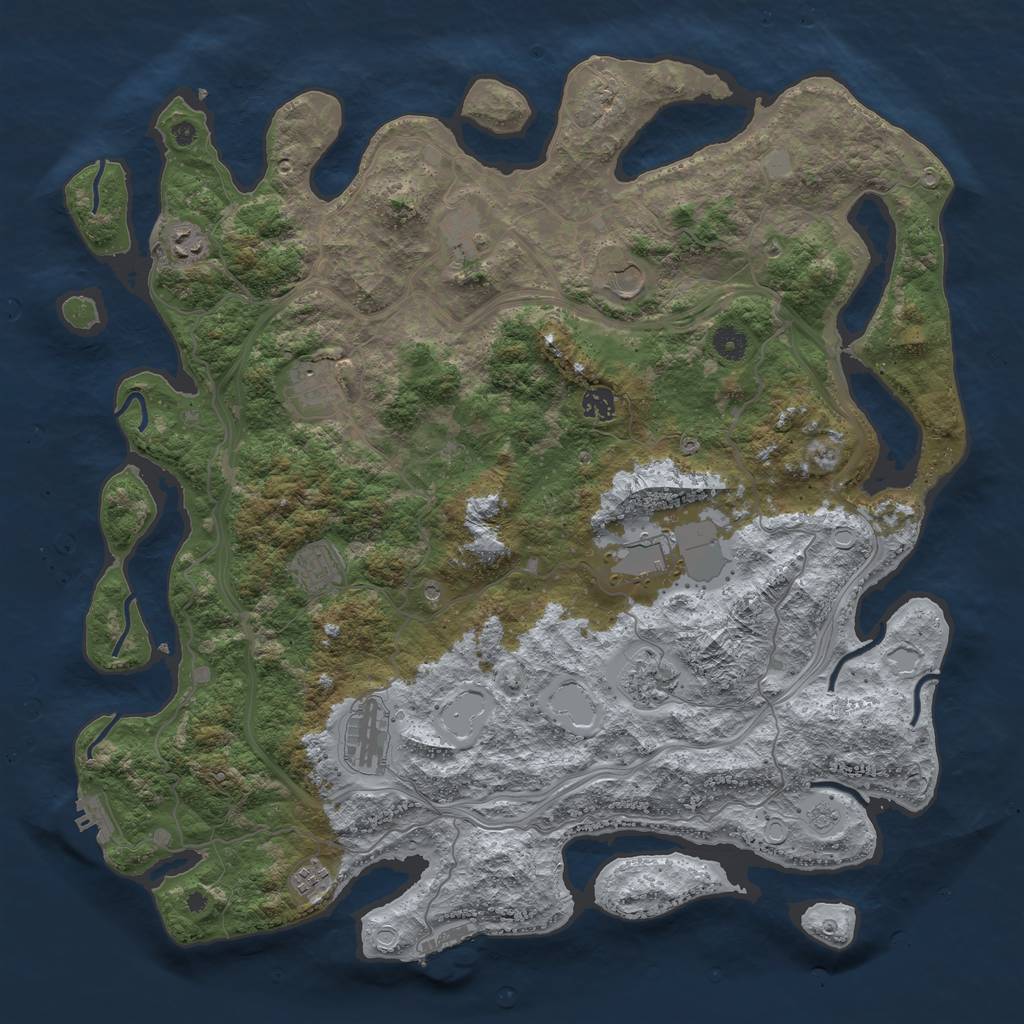 Rust Map: Procedural Map, Size: 4500, Seed: 6128899, 19 Monuments