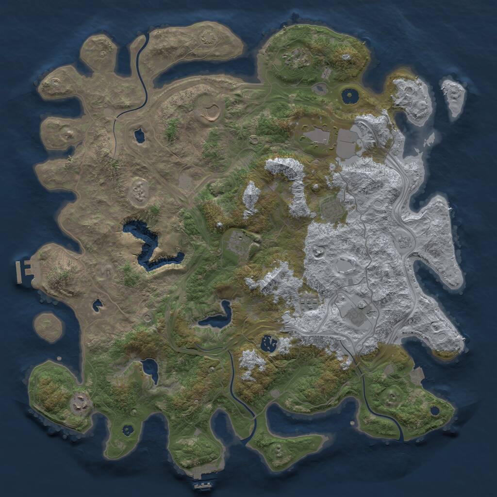 Rust Map: Procedural Map, Size: 4500, Seed: 70988, 15 Monuments