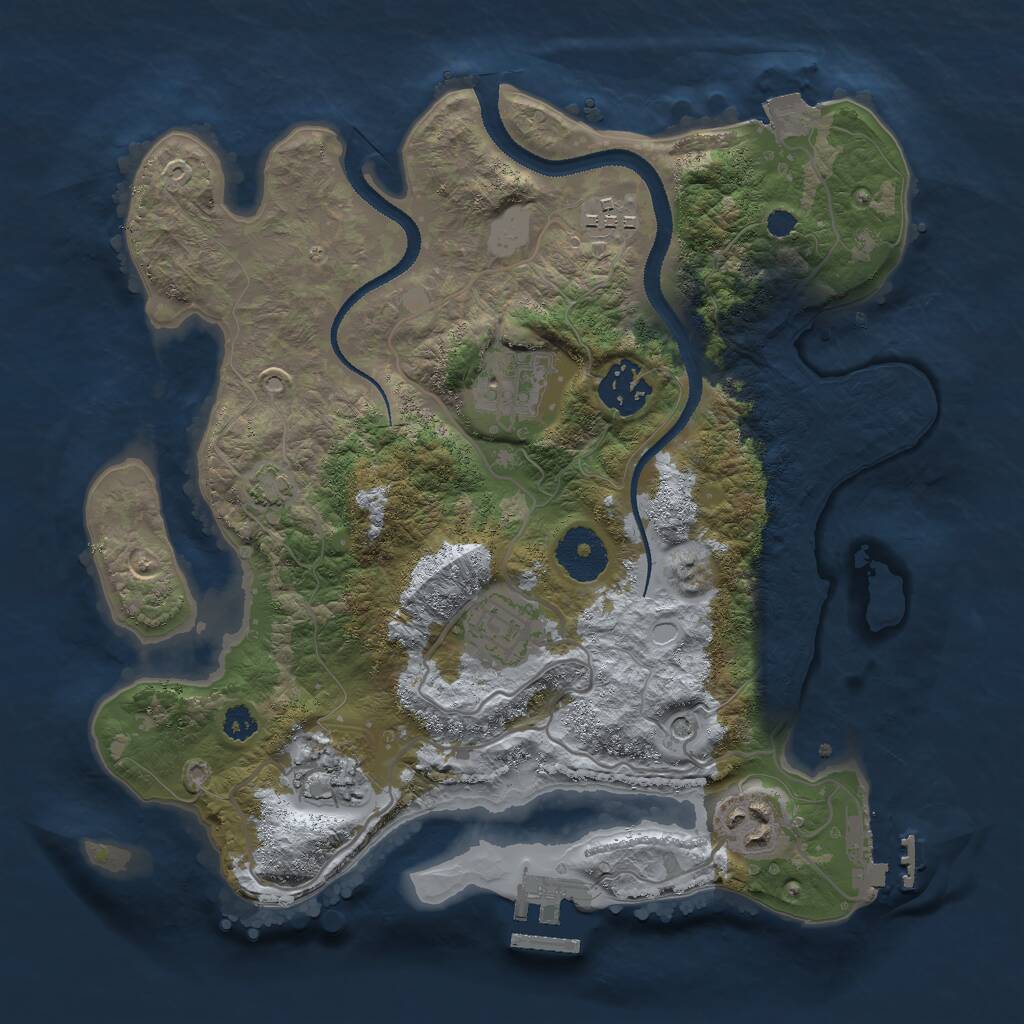 Rust Map: Procedural Map, Size: 3000, Seed: 13232, 11 Monuments