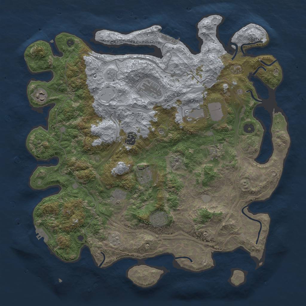 Rust Map: Procedural Map, Size: 4300, Seed: 62, 18 Monuments