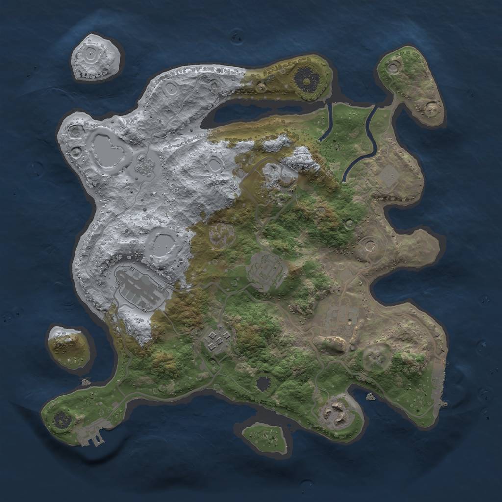 Rust Map: Procedural Map, Size: 3000, Seed: 123212, 15 Monuments