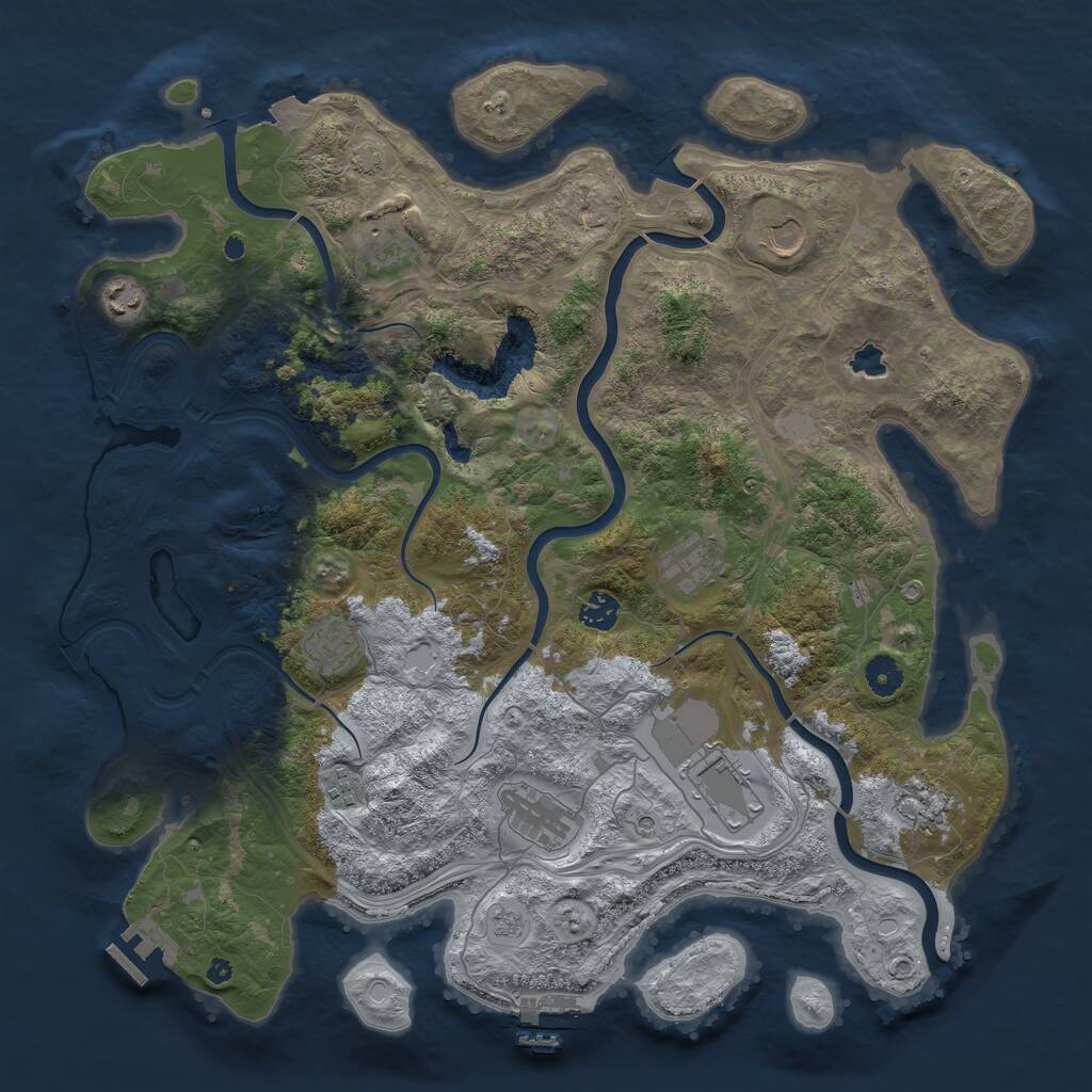 Rust Map: Procedural Map, Size: 4250, Seed: 1056321380, 16 Monuments
