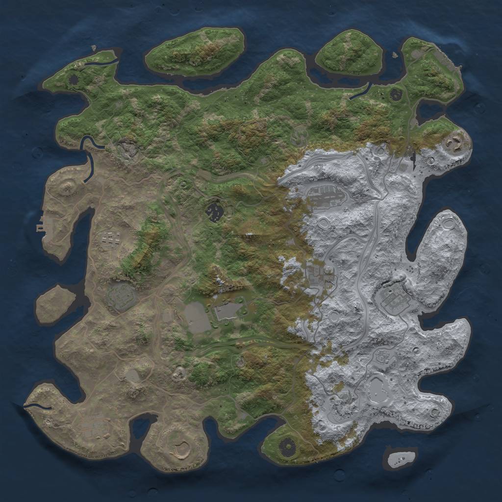 Rust Map: Procedural Map, Size: 4250, Seed: 96870228, 20 Monuments