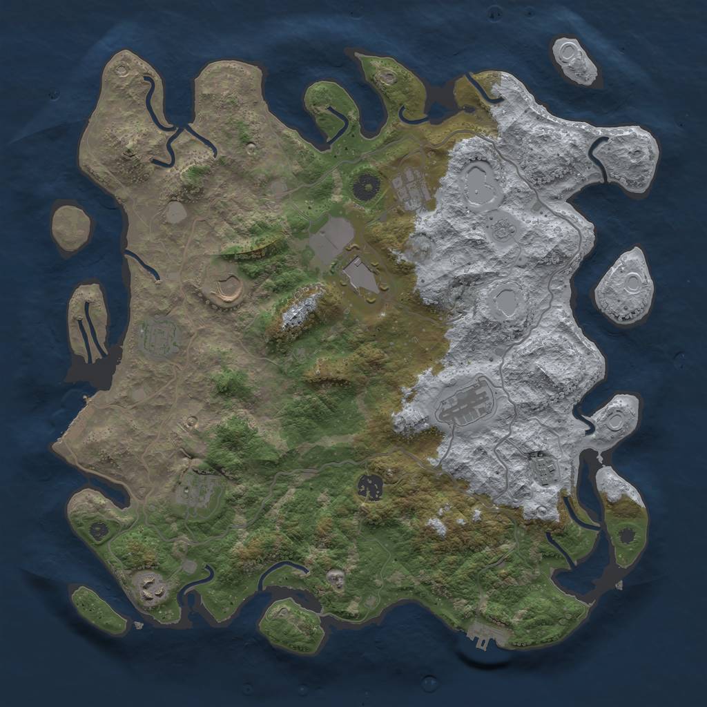 Rust Map: Procedural Map, Size: 4000, Seed: 815006304, 17 Monuments