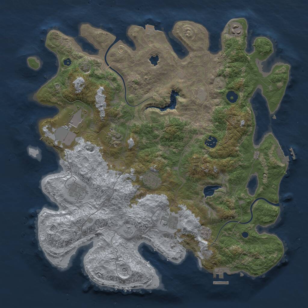 Rust Map: Procedural Map, Size: 4000, Seed: 587504, 14 Monuments