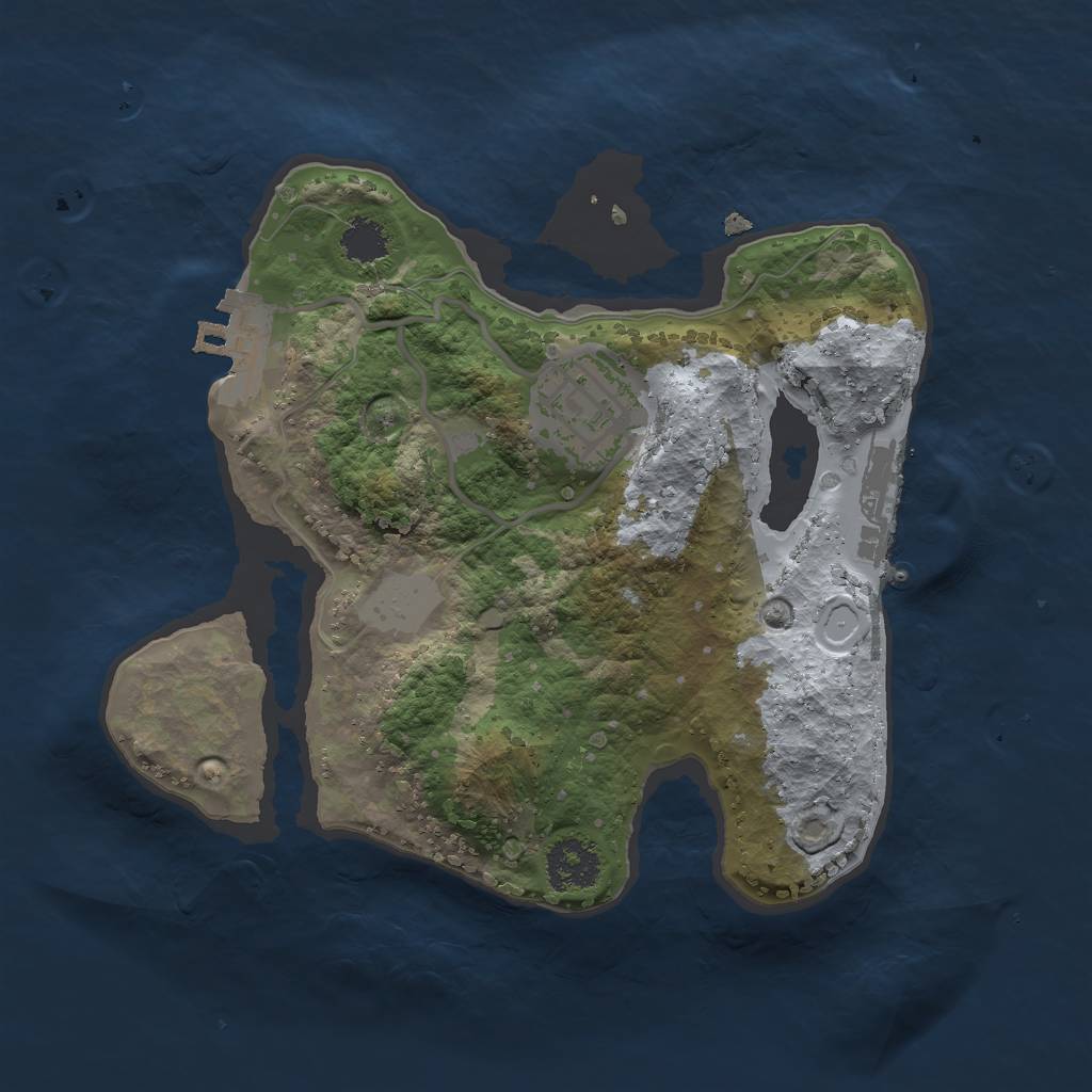 Rust Map: Procedural Map, Size: 2100, Seed: 13174449, 8 Monuments