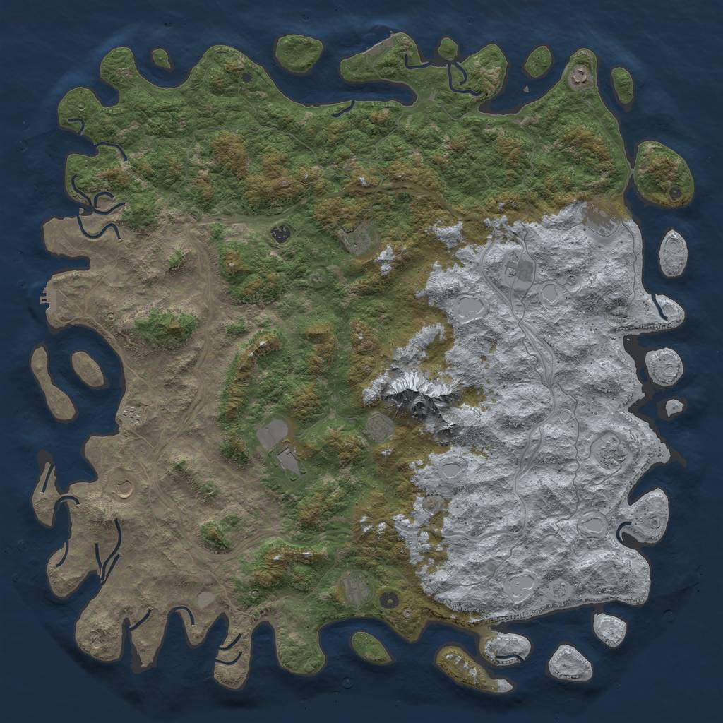 Rust Map: Procedural Map, Size: 6000, Seed: 12703, 20 Monuments