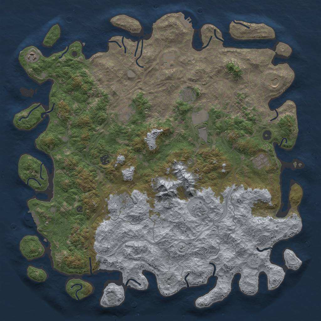 Rust Map: Procedural Map, Size: 5000, Seed: 13246, 20 Monuments