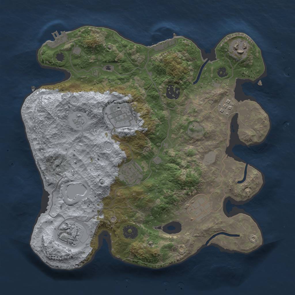 Rust Map: Procedural Map, Size: 3000, Seed: 1399836263, 15 Monuments
