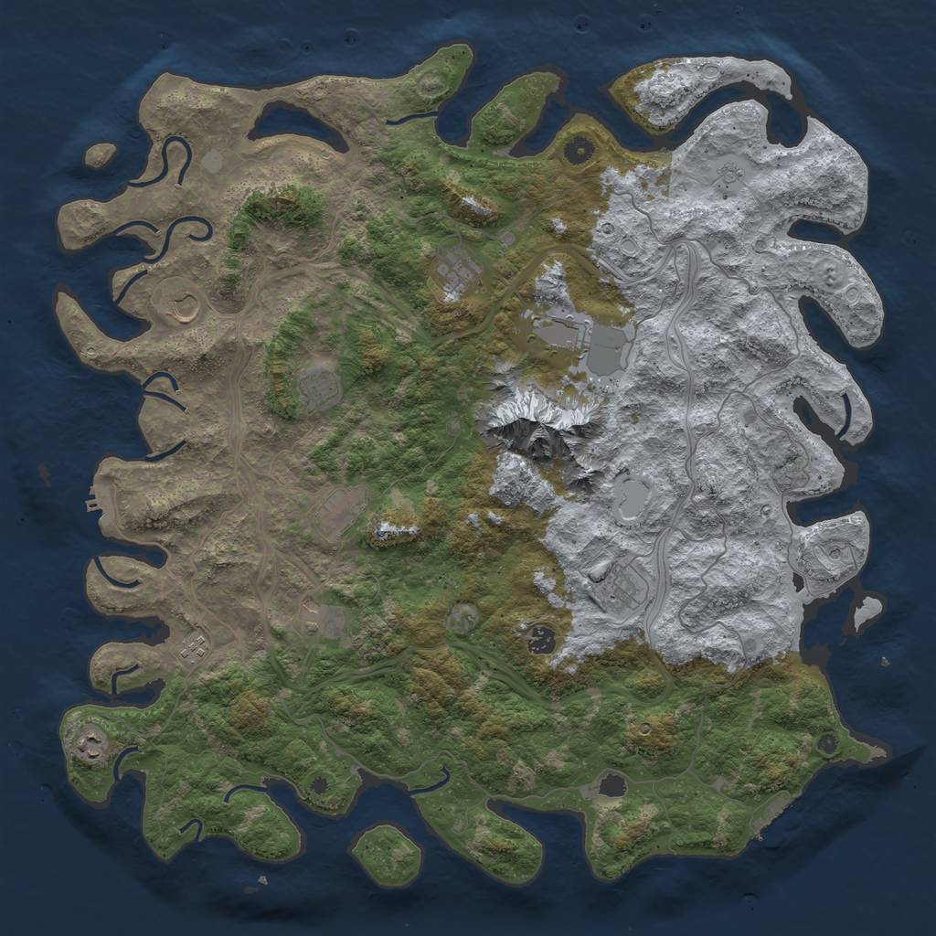 Rust Map: Procedural Map, Size: 5000, Seed: 767, 19 Monuments