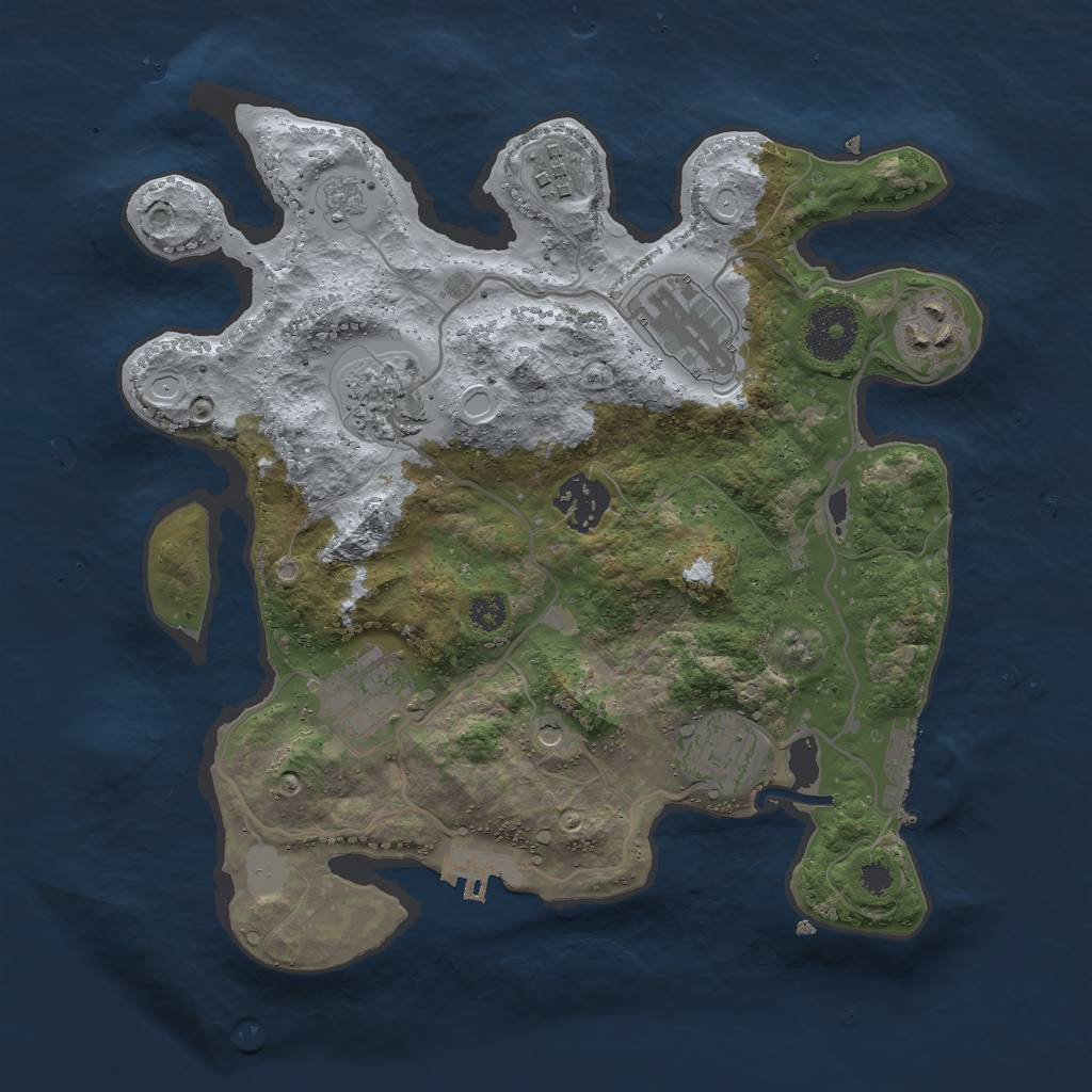 Rust Map: Procedural Map, Size: 3000, Seed: 14558, 16 Monuments