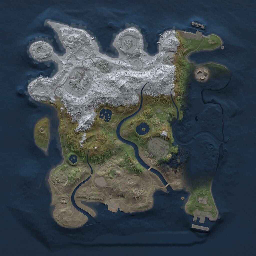 Rust Map: Procedural Map, Size: 3000, Seed: 14558, 11 Monuments