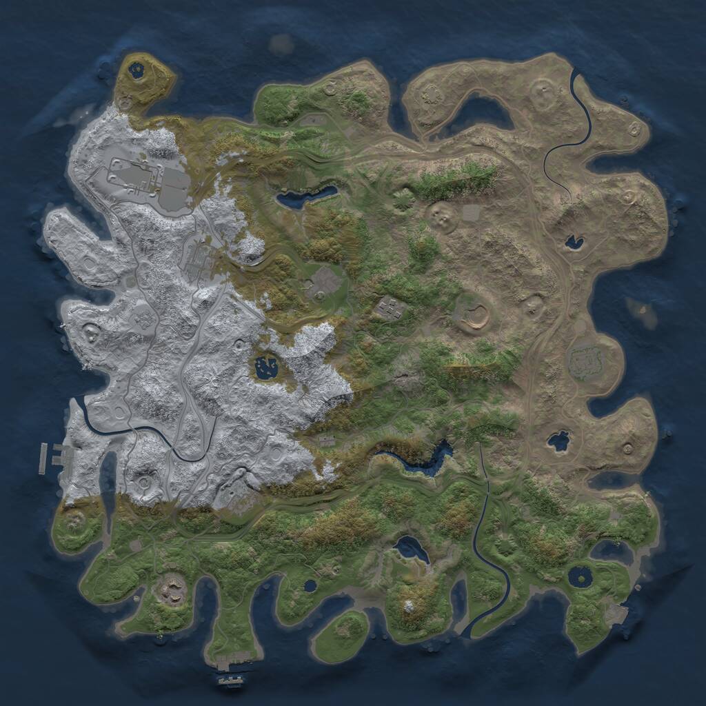Rust Map: Procedural Map, Size: 4500, Seed: 18824, 15 Monuments