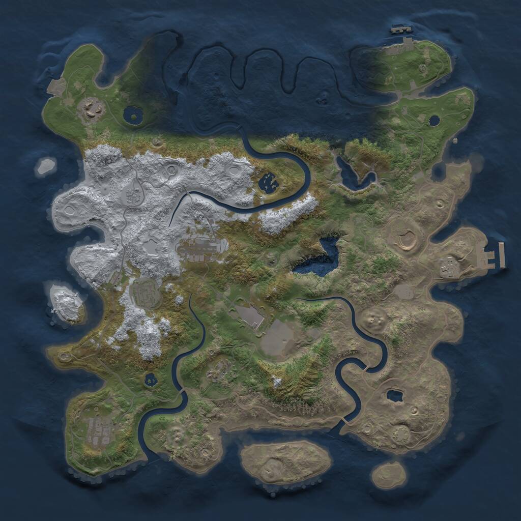 Rust Map: Procedural Map, Size: 4000, Seed: 543434, 15 Monuments