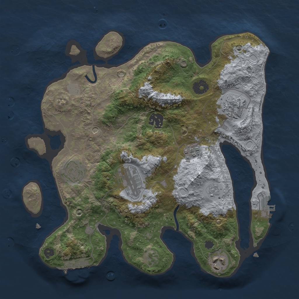Rust Map: Procedural Map, Size: 3000, Seed: 14656, 15 Monuments