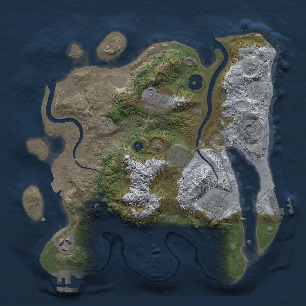 Rust Map: Procedural Map, Size: 3000, Seed: 14656, 11 Monuments