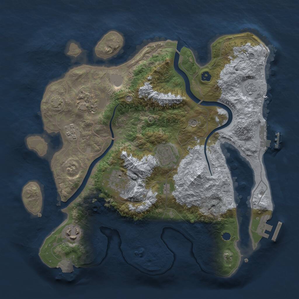 Rust Map: Procedural Map, Size: 3000, Seed: 14656, 11 Monuments