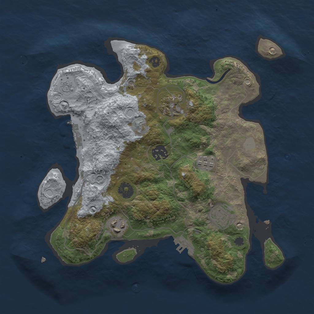 Rust Map: Procedural Map, Size: 3000, Seed: 613346074, 14 Monuments