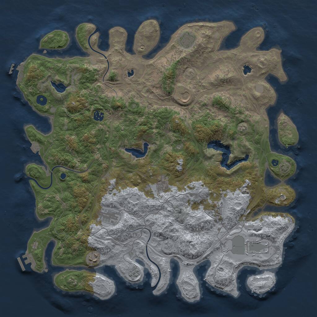 Rust Map: Procedural Map, Size: 4500, Seed: 1307643081, 15 Monuments