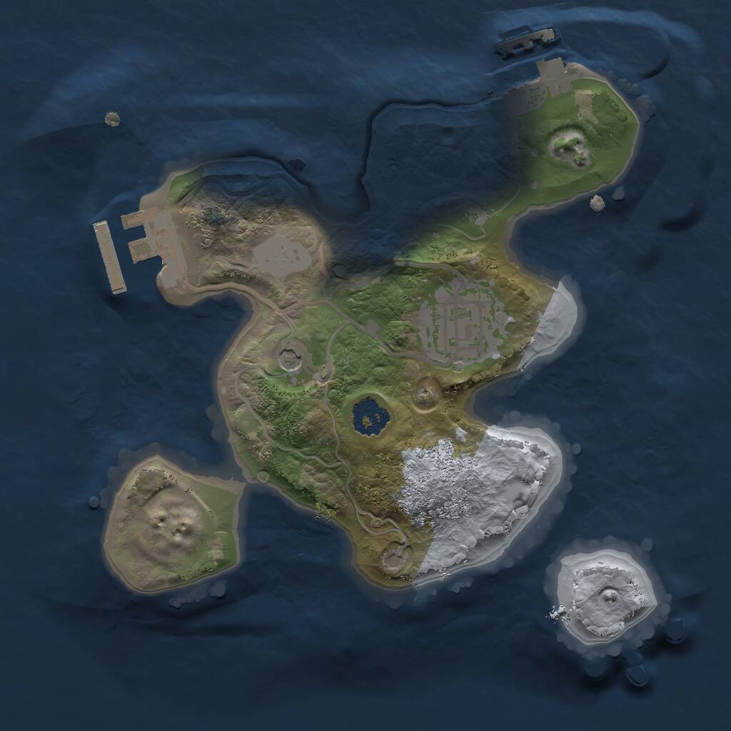 Rust Map: Procedural Map, Size: 2000, Seed: 36105037, 5 Monuments