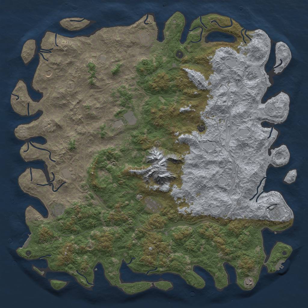Rust Map: Procedural Map, Size: 6000, Seed: 6553, 20 Monuments