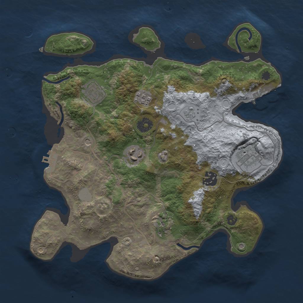 Rust Map: Procedural Map, Size: 3000, Seed: 22397, 15 Monuments