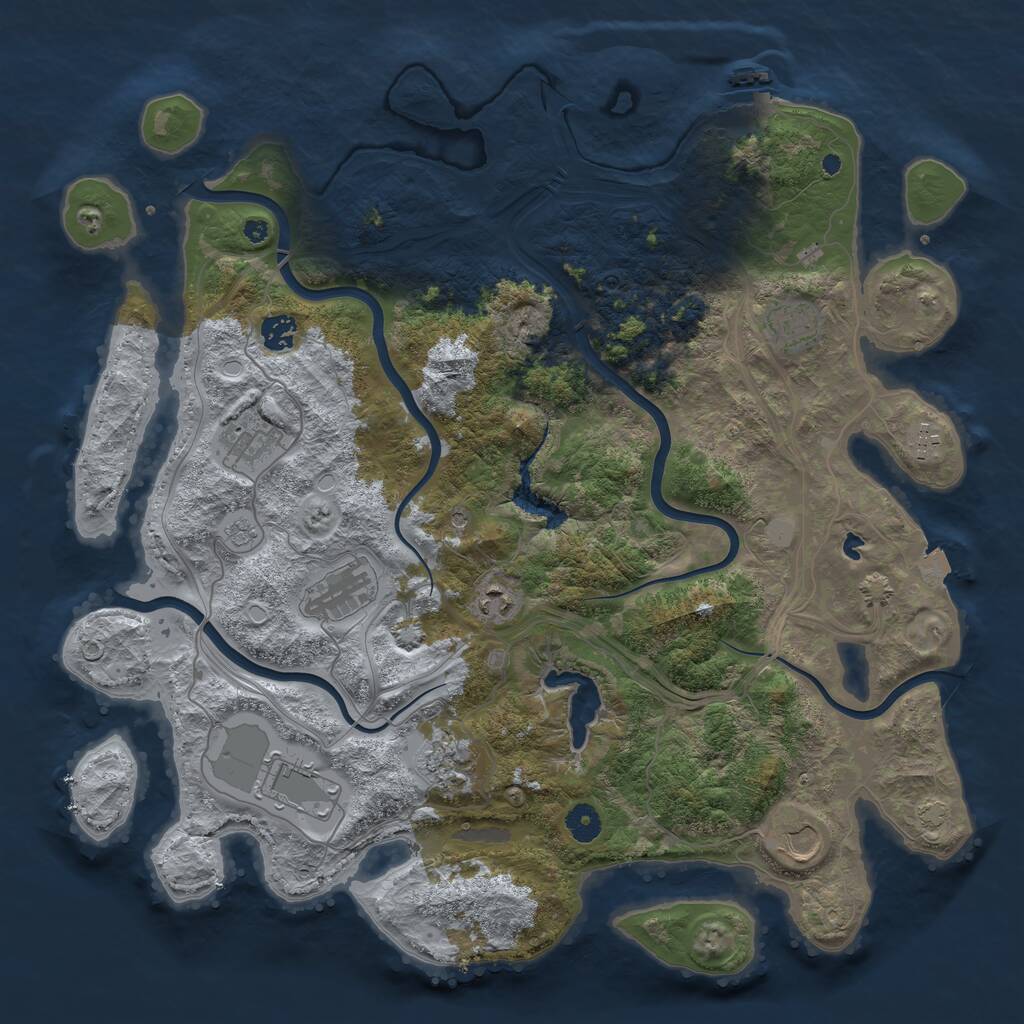 Rust Map: Procedural Map, Size: 4250, Seed: 7165, 14 Monuments