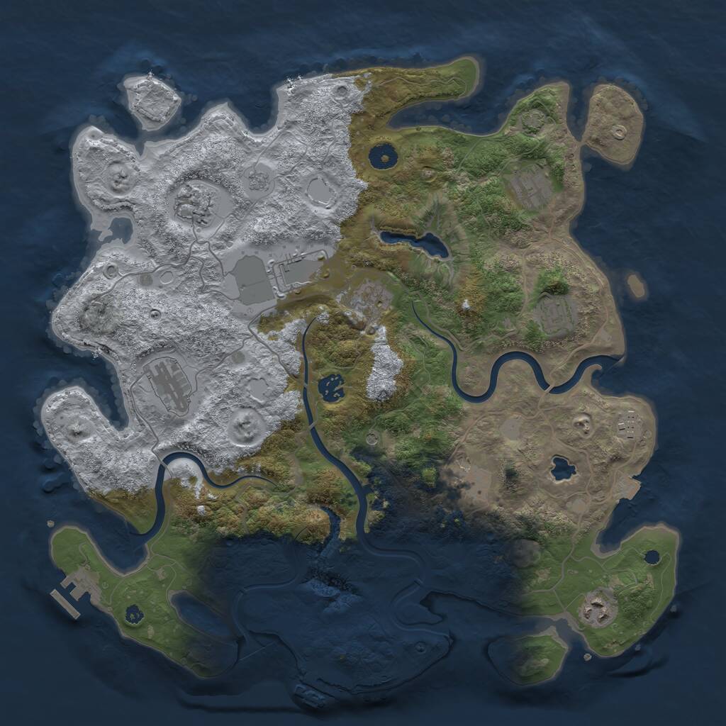 Rust Map: Procedural Map, Size: 4000, Seed: 14826, 16 Monuments