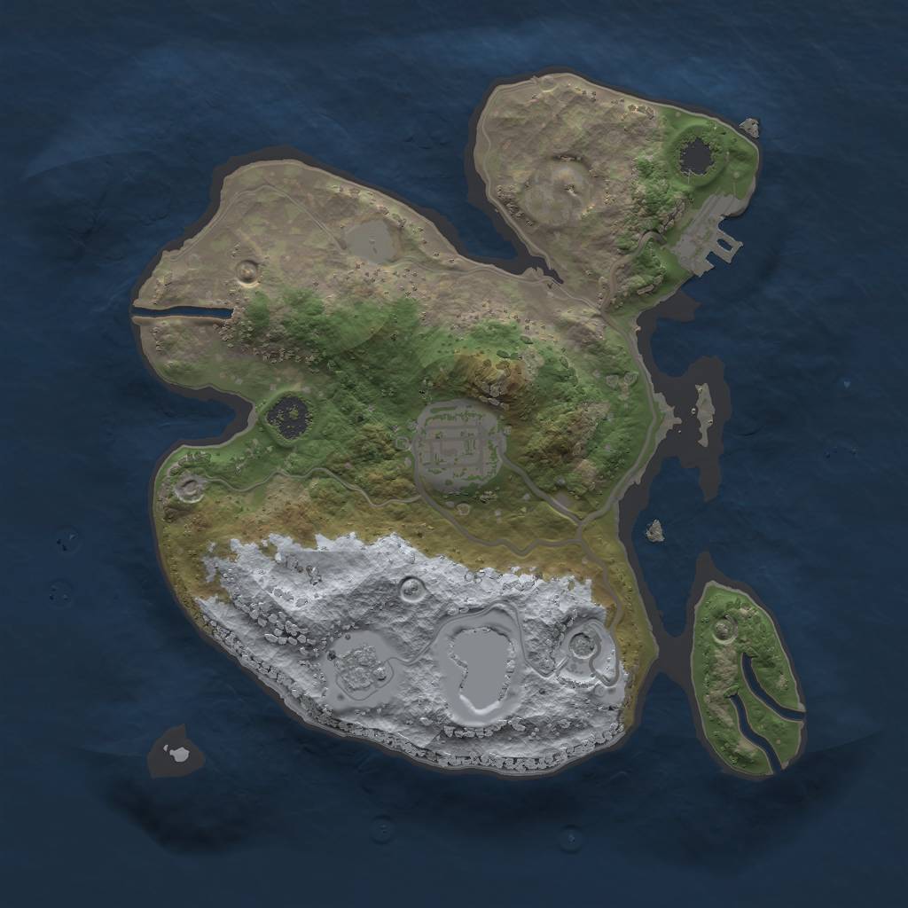 Rust Map: Procedural Map, Size: 2300, Seed: 2443435, 9 Monuments