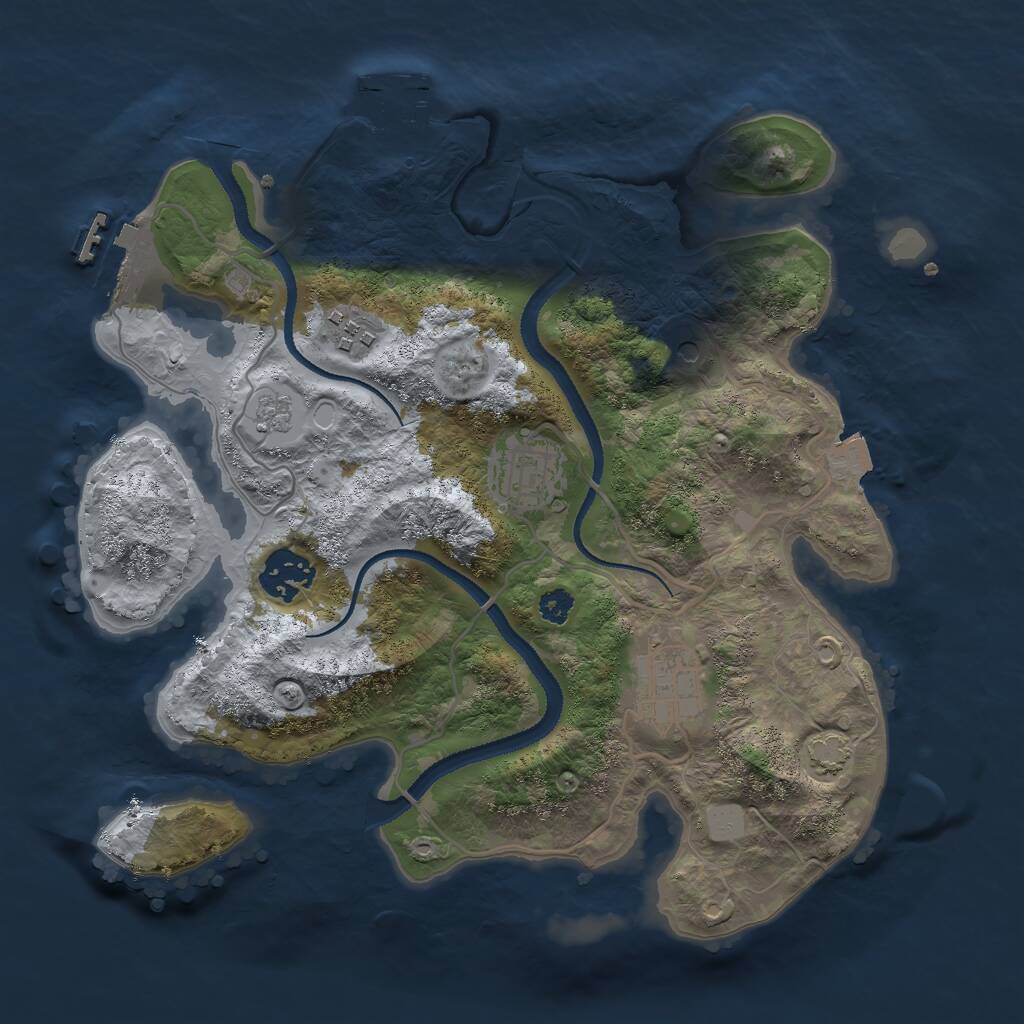 Rust Map: Procedural Map, Size: 3000, Seed: 25252, 10 Monuments