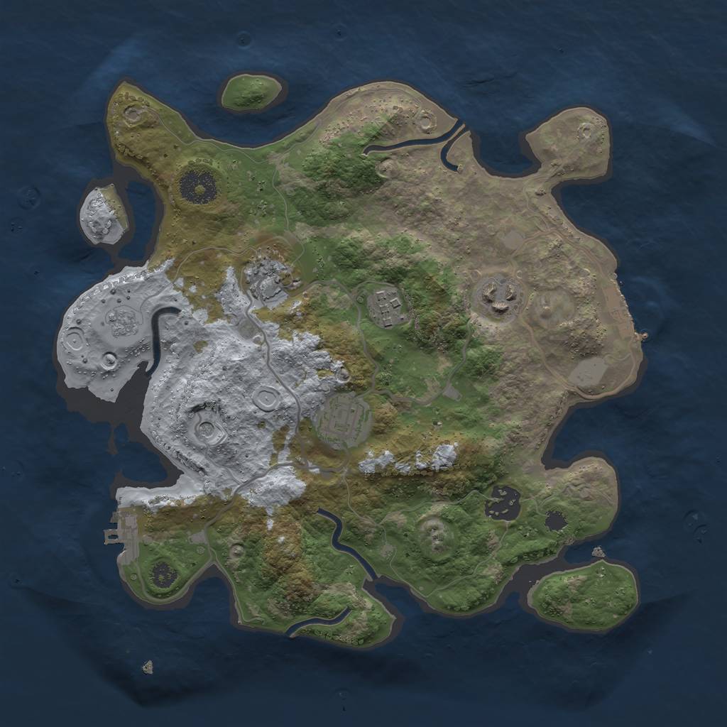Rust Map: Procedural Map, Size: 3000, Seed: 30566, 14 Monuments
