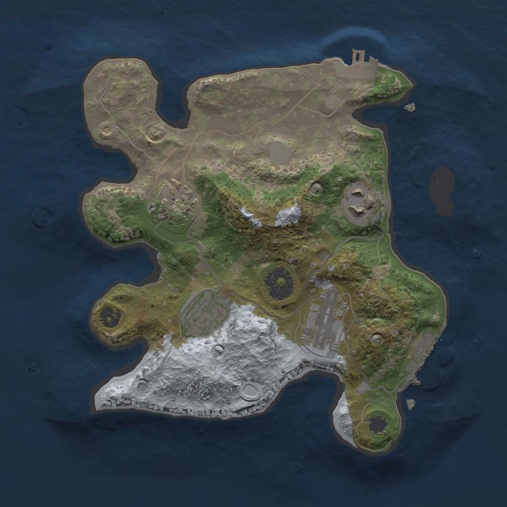 Rust Map: Procedural Map, Size: 2500, Seed: 886798414, 11 Monuments