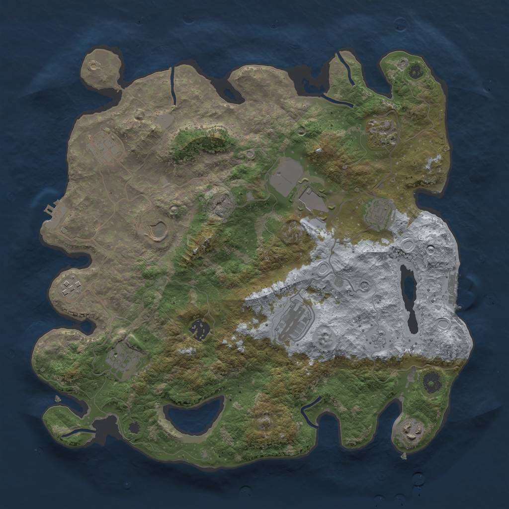 Rust Map: Procedural Map, Size: 3800, Seed: 1904642736, 19 Monuments