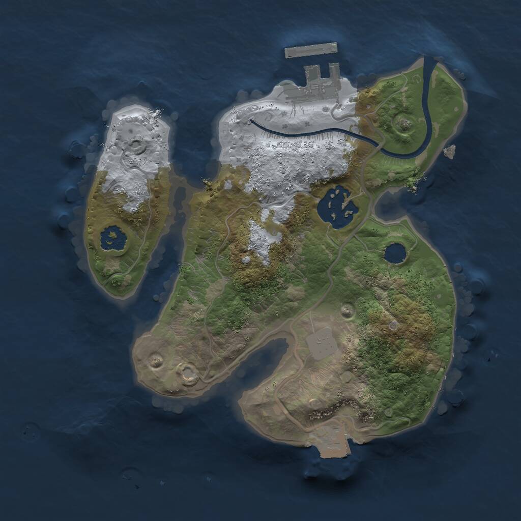 Rust Map: Procedural Map, Size: 2000, Seed: 29868262, 3 Monuments