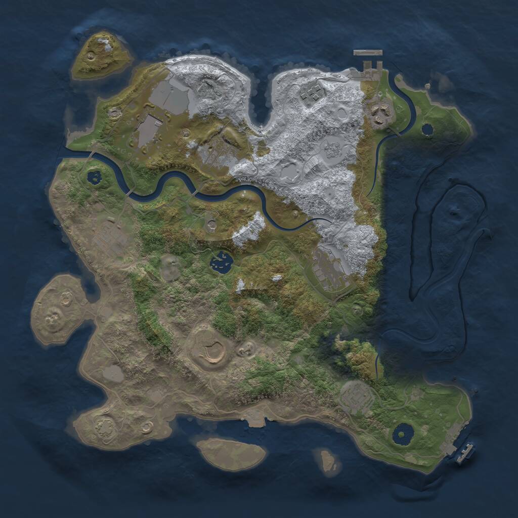Rust Map: Procedural Map, Size: 3600, Seed: 125485, 15 Monuments