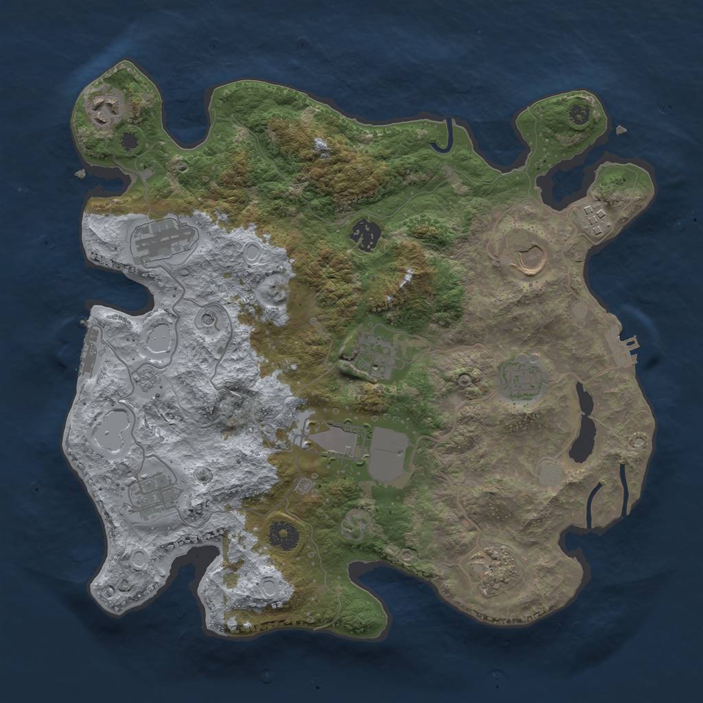 Rust Map: Procedural Map, Size: 3500, Seed: 1506905094, 19 Monuments