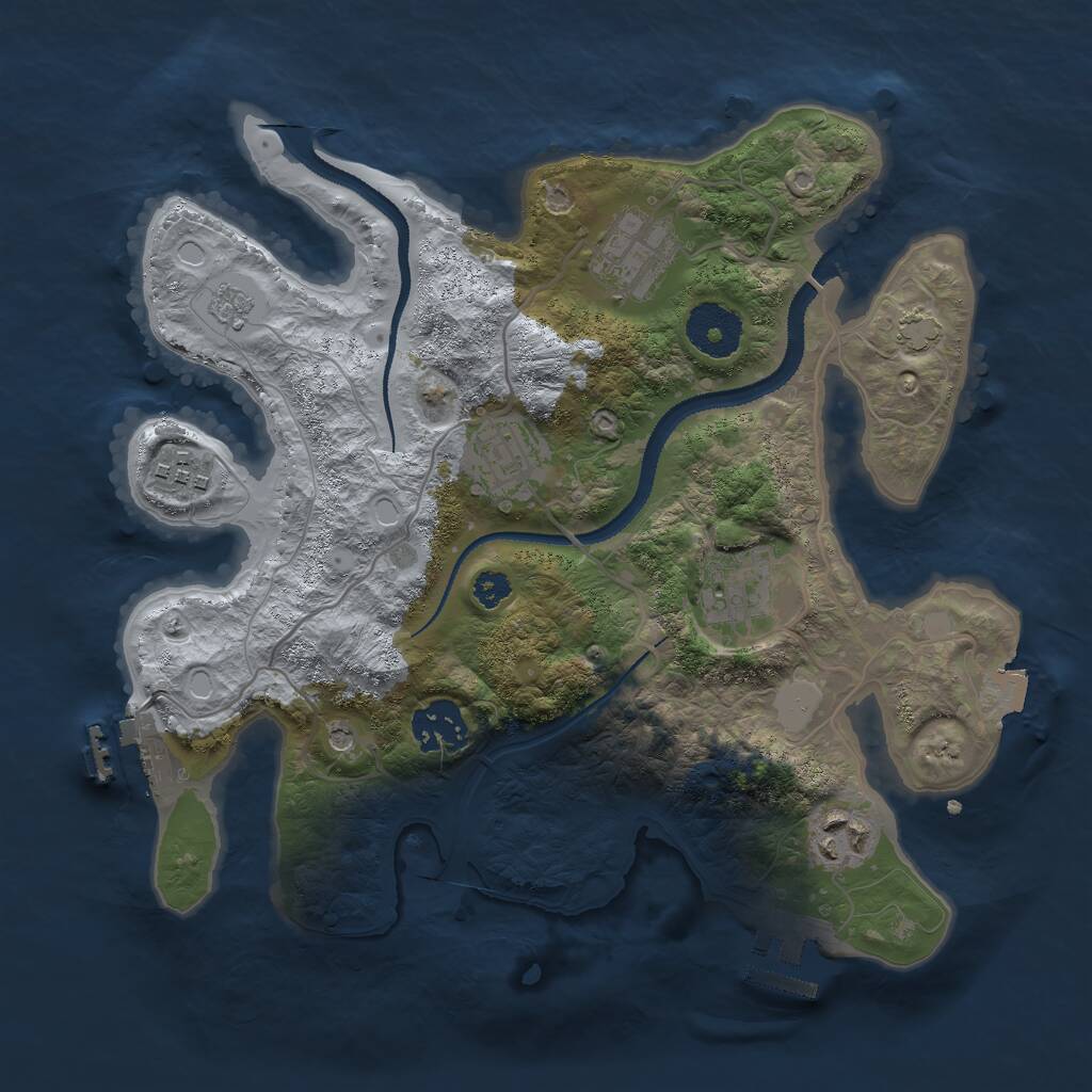 Rust Map: Procedural Map, Size: 3000, Seed: 1954, 12 Monuments