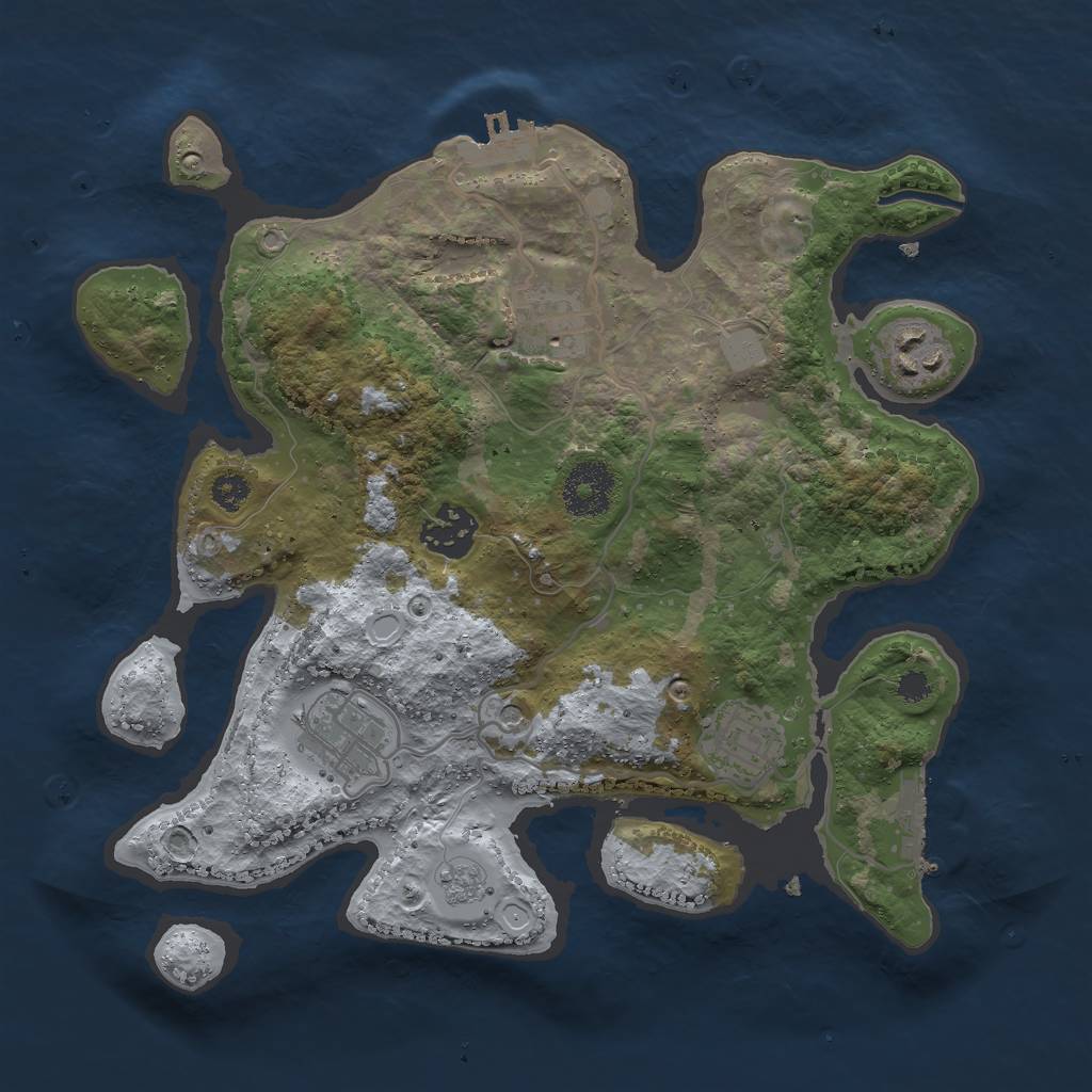 Rust Map: Procedural Map, Size: 3000, Seed: 289242324, 14 Monuments
