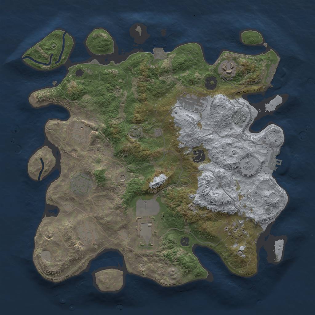 Rust Map: Procedural Map, Size: 3500, Seed: 125479567, 17 Monuments