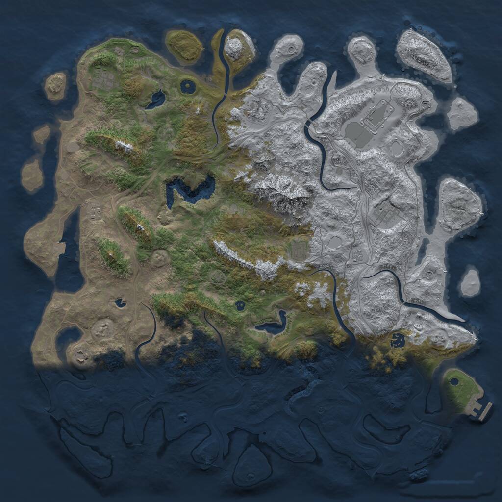 Rust Map: Procedural Map, Size: 5000, Seed: 87862478, 14 Monuments