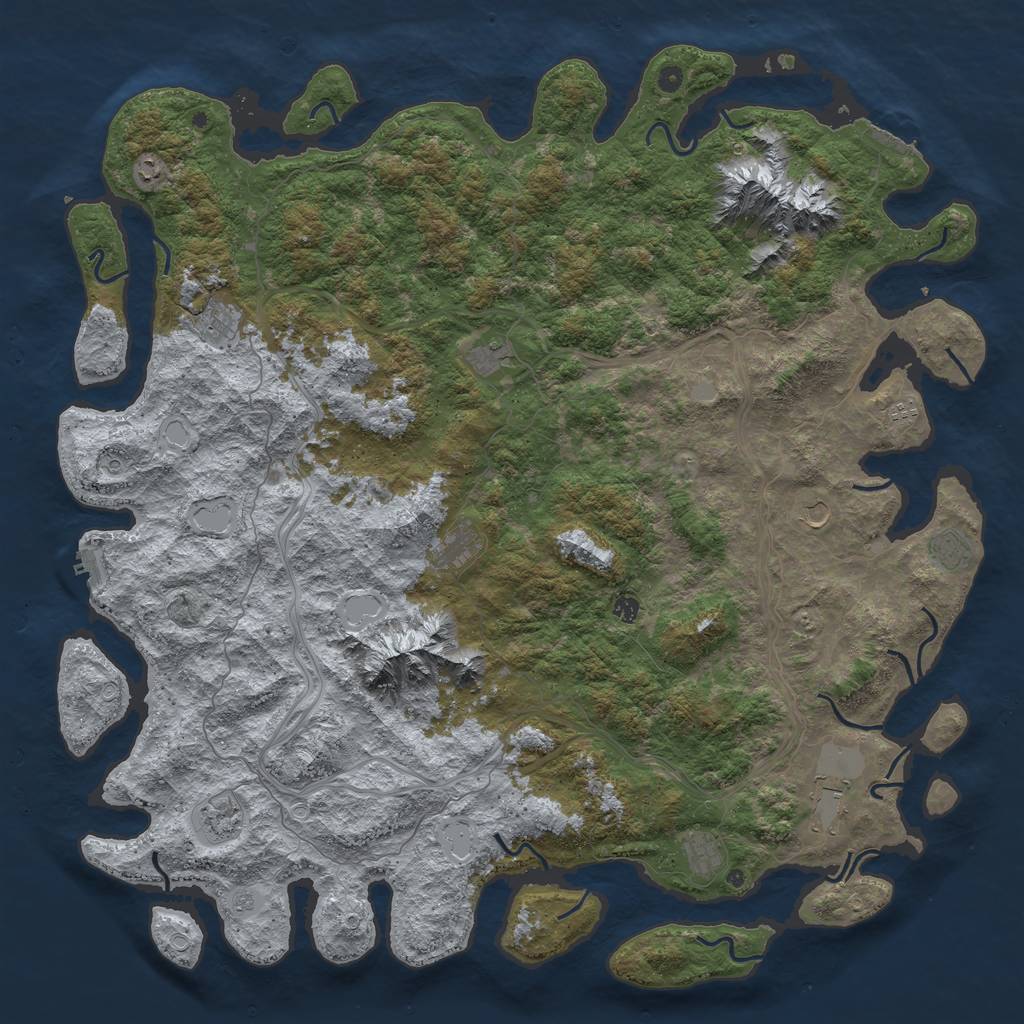 Rust Map: Procedural Map, Size: 5900, Seed: 228572124, 20 Monuments