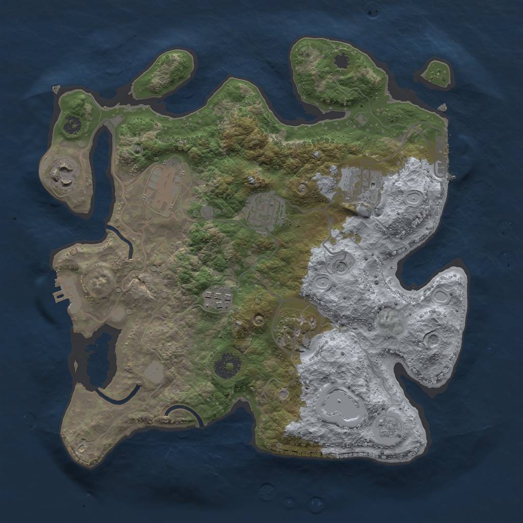 Rust Map: Procedural Map, Size: 3000, Seed: 180796368, 15 Monuments